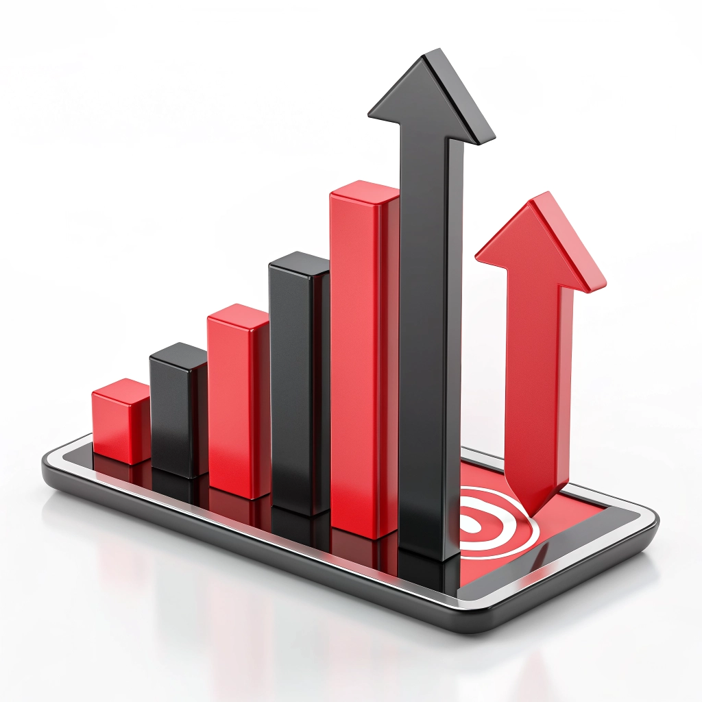 SEO and performance marketing concept with abstract growth elements